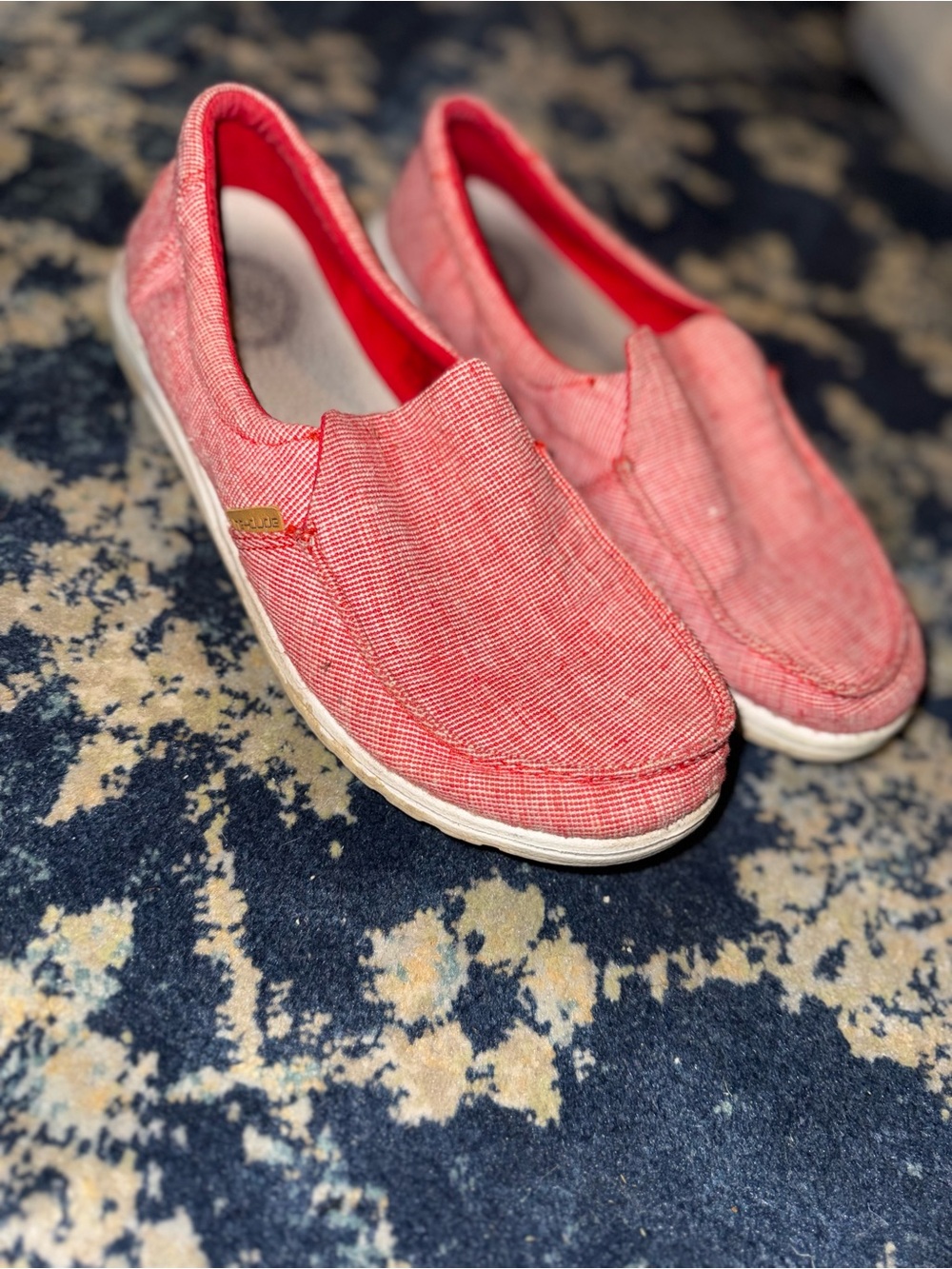 Hey Dude Women's Slip-On Flats in Coral Red